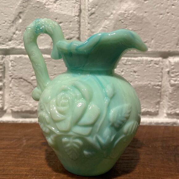 Vintage Avon Jadeite Blue Green Mini Pitcher & Basin - Picture 4 of 9